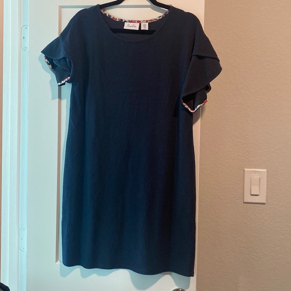 Heyton Ruffle Sleeve Shift Navy